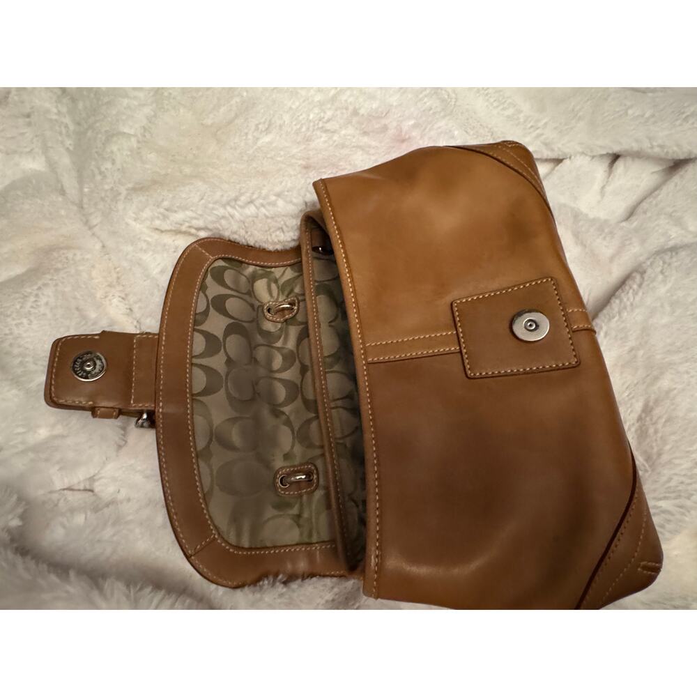 Vintage Coach Soho Hamptons Buckle saddle flap brown shoulder bag - Picture 10 of 10